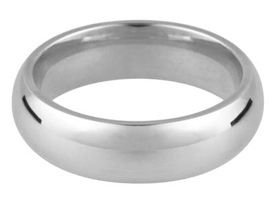 9ct White Gold Court Wedding Ring   8.0mm, Size W, 11.0g Medium Weight, Hallmarked, Wall Thickness 2.03mm,  100% Recycled Gold - Standard Image - 1