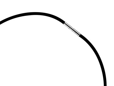Black Rubber 5.5mm Necklet With    Sterling Silver Clasp 18