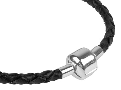 Silver Plaited Leather Bead Carrier - Standard Image - 3