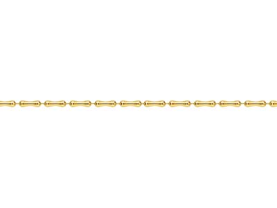 Gold Plated 3.0mm Bamboo Shaped Bead Chain 1845cm Unhallmarked