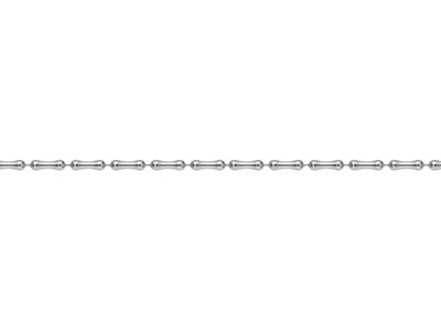 Silver Plated 3.0mm Bamboo Shaped Bead Chain 18