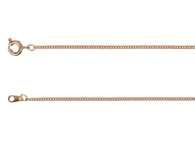 Rose Gold Plated 1.2mm Round Curb Chain 18''/45cm Unhallmarked - Standard Image - 2