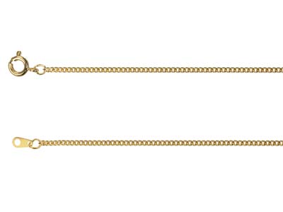 Gold Plated 1.8mm Filed Curb Chain 18''/45cm Unhallmarked - Standard Image - 2