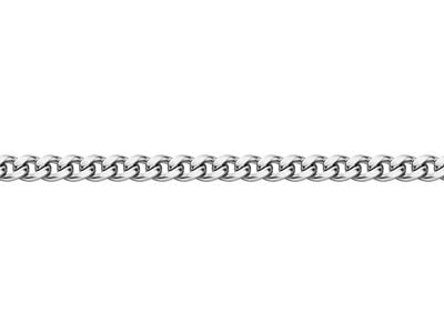 Rhodium Plated 5.7mm Flat Filed Curb Chain 1845cm Unhallmarked