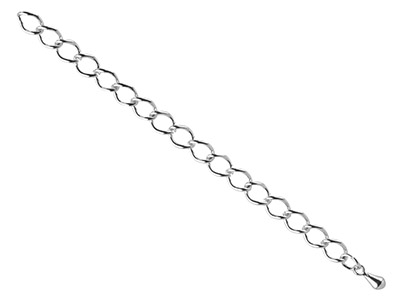 Silver Plated 4.5mm Extension Chain 3.38.5cm With Dropper Large       Unhallmarked
