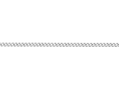 Rhodium Plated 3.7mm Diamond Cut Curb Chain 18