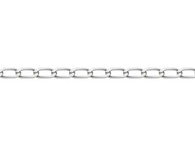 Rhodium Plated 5.4mm Flat Filed Open Curb Chain 1845cm Unhallmarked
