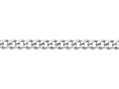 Rhodium Plated 9.3mm Diamond Cut Curb Chain 18