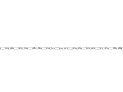 Silver Plated 2.7mm Flat Filed Figaro Chain 1845cm Unhallmarked
