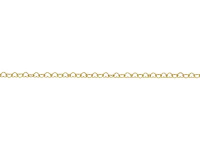 Gold Plated 2.9mm Heart Shaped Link Chain 18