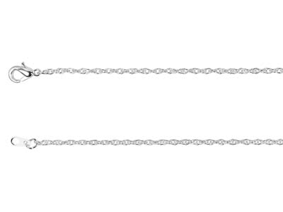 Silver Plated 1.8mm Prince Of Wales Rope Chain 18''/45cm Unhallmarked - Standard Image - 2