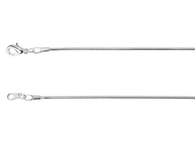 Silver Plated 1.1mm Round Snake Chain 16''/40cm Unhallmarked - Standard Image - 2
