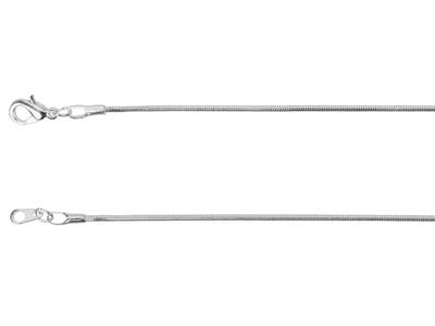 Silver Plated 1.1mm Round Snake Chain 18