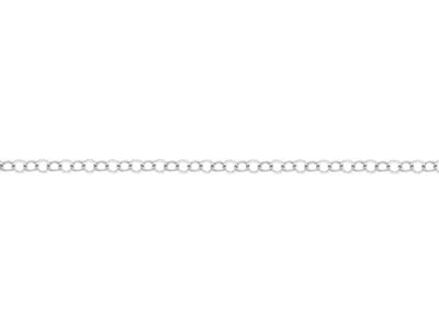 Rhodium Plated 3.5mm Flat Filed Round Trace Chain 18''/45cm Unhallmarked - Standard Image - 1