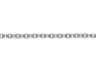 Rhodium Plated 5.3mm Diamond Cut Oval Trace Chain 1845cm Unhallmarked