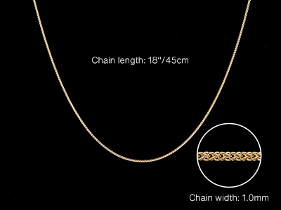 9ct Yellow Gold 1.0mm Spiga Chain  18