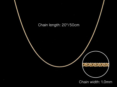 9ct Yellow Gold 1.0mm Spiga Chain  20