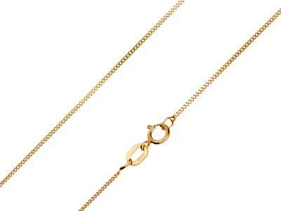 9ct Yellow Gold 0.8mm Diamond Cut  Curb Chain 16