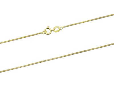 9ct Yellow Gold 0.8mm Diamond Cut  Curb Chain 20