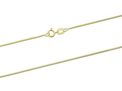 9ct Yellow Gold 0.8mm Diamond Cut  Curb Chain 22