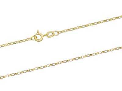 9ct Yellow Gold 1.5mm Diamond Cut  Belcher Chain 16