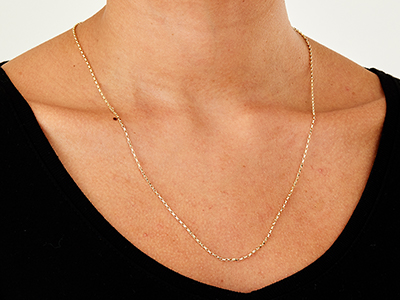 9ct Yellow Gold 1.5mm Diamond Cut  Belcher Chain 22