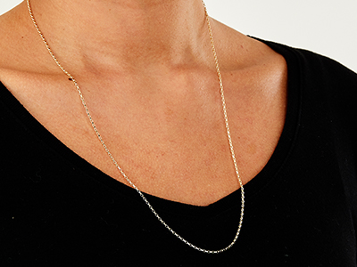 9ct Yellow Gold 1.5mm Diamond Cut  Belcher Chain 24