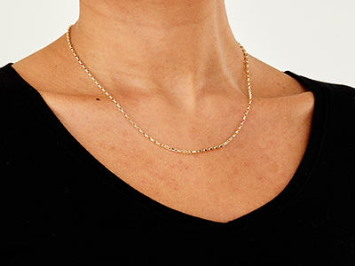 9ct Yellow Gold 2.2mm Diamond Cut  Belcher Chain 18
