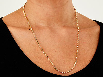 9ct Yellow Gold 3.1mm Diamond Cut  Belcher Chain 22