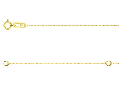 9ct Yellow Gold 0.8mm Extendable   Belcher Chain 16-18