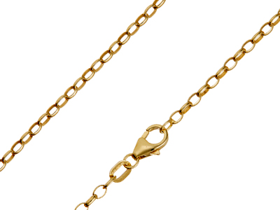 9ct Yellow Gold 2.3mm Belcher Chain 16