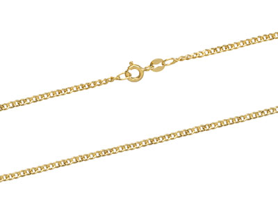 9ct Yellow Gold 1.8mm Extra Light  Flat Hollow Curb Chain 16