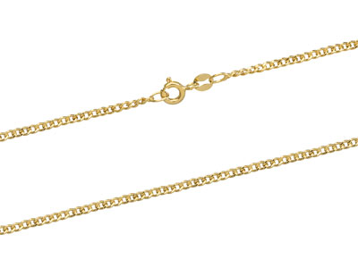 9ct Yellow Gold 1.8mm Extra Light  Flat Hollow Curb Chain 18