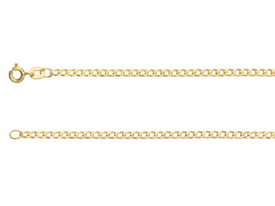 9ct Yellow Gold 2.3mm Extra Light  Flat Hollow Curb Chain 1845cm    Hallmarked