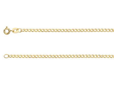 9ct Yellow Gold 2.3mm Extra Light  Flat Hollow Curb Chain 1845cm    Hallmarked