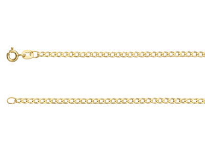 9ct Yellow Gold 2.3mm Extra Light  Flat Hollow Curb Chain 18