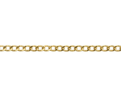 9ct Yellow Gold 2.3mm Extra Light  Flat Hollow Curb Chain 18