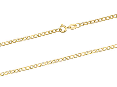 9ct Yellow Gold 2.3mm Extra Light  Flat Hollow Curb Chain 20