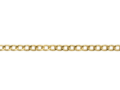 9ct Yellow Gold 2.3mm Extra Light  Flat Hollow Curb Chain 20