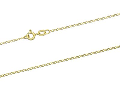 9ct Yellow Gold 1.5mm Curb Chain   16