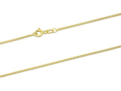 9ct Yellow Gold 1.3mm Curb Chain   18