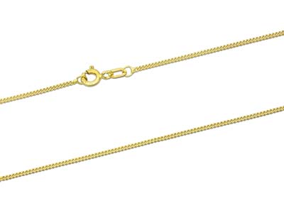 9ct Yellow Gold 1.3mm Curb Chain   22