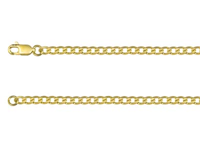 9ct Yellow Gold 3.0mm Metric Curb  Chain 16
