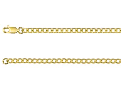 9ct Yellow Gold 3.0mm Metric Curb  Chain 18