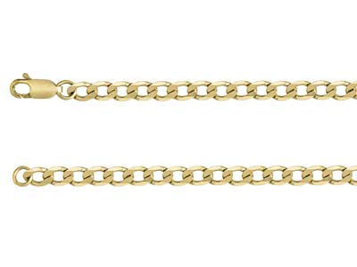 9ct Yellow Gold 3.8mm Diamond Cut Metric Curb Chain 16''/40cm Hallmarked - Standard Image - 2