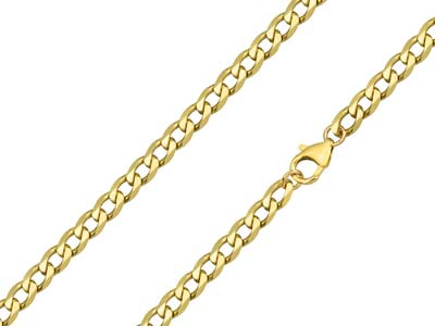 9ct Yellow Gold 5.5mm Metric Curb  Chain 16