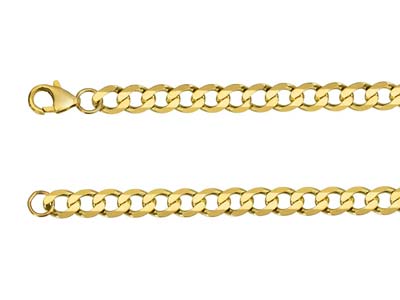 9ct Yellow Gold 6.5mm Metric Curb  Chain 16
