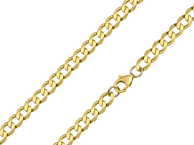 9ct Yellow Gold 6.5mm Metric Curb  Chain 18