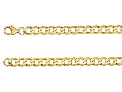 9ct Yellow Gold 6.5mm Metric Curb  Chain 18