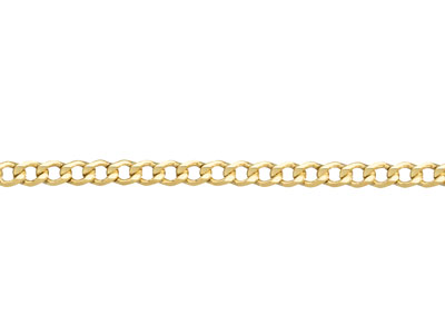 9ct Yellow Gold 2.6mm Diamond Cut  Flat Hollow Curb Chain 18